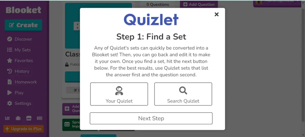import quizlet questions