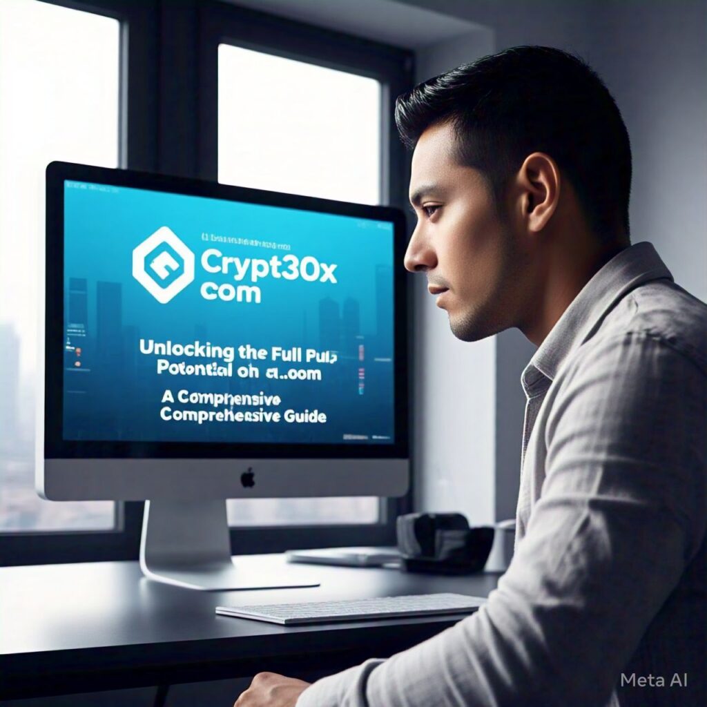 A person checking crypto30x on pc